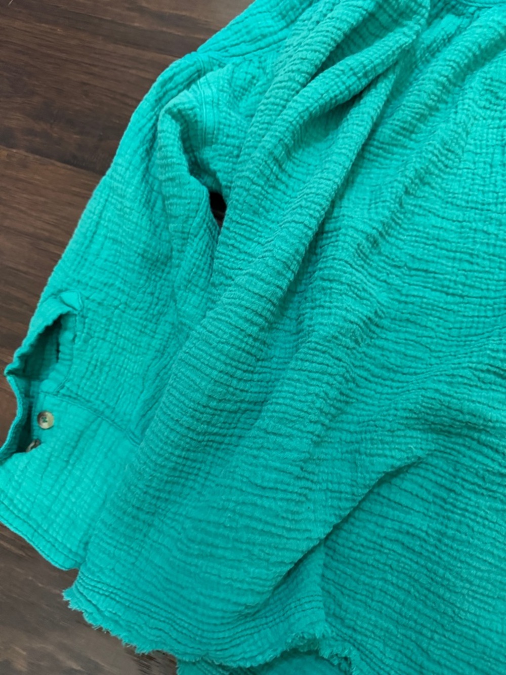 We The Free Teal Button-Up Gauze Shirt - Picture 12 of 16